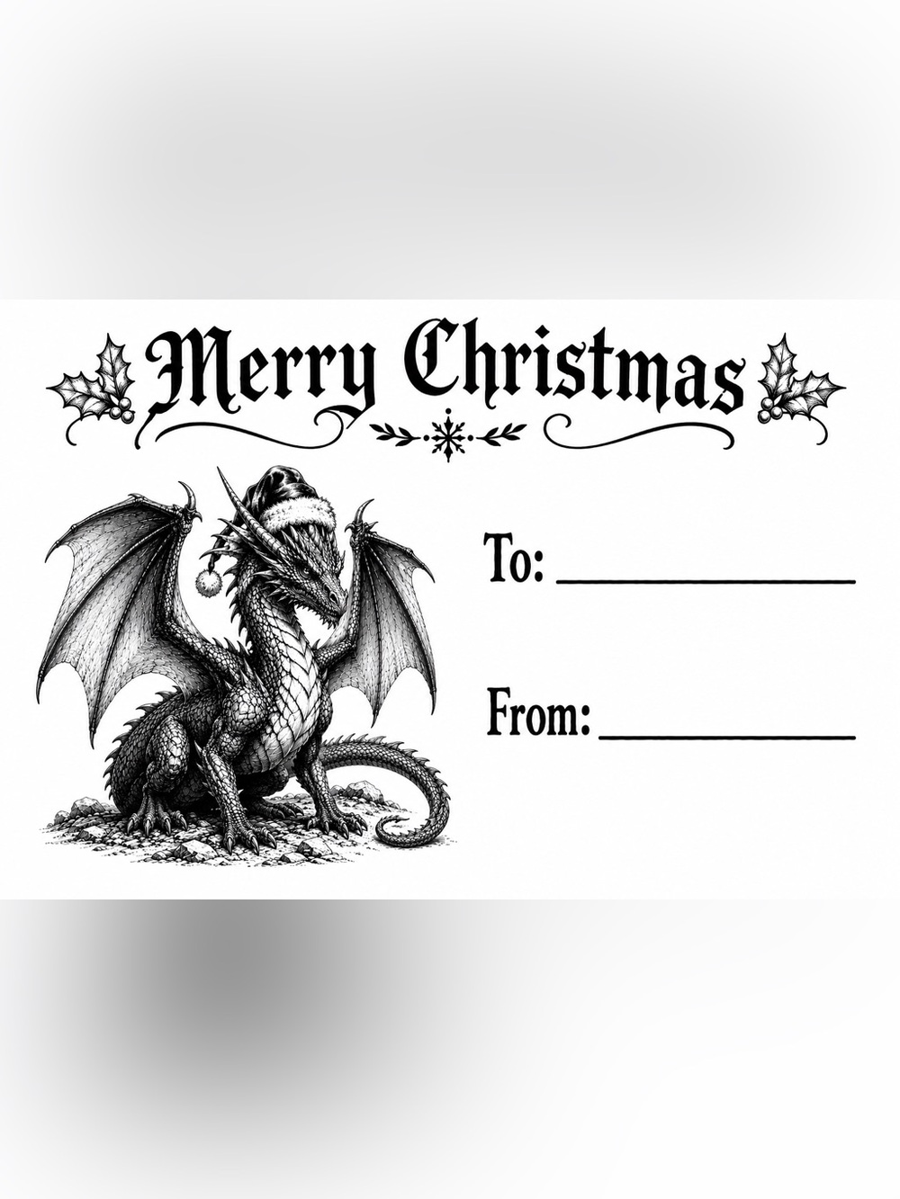 Handmade 50count Dragon Xmas Stickers